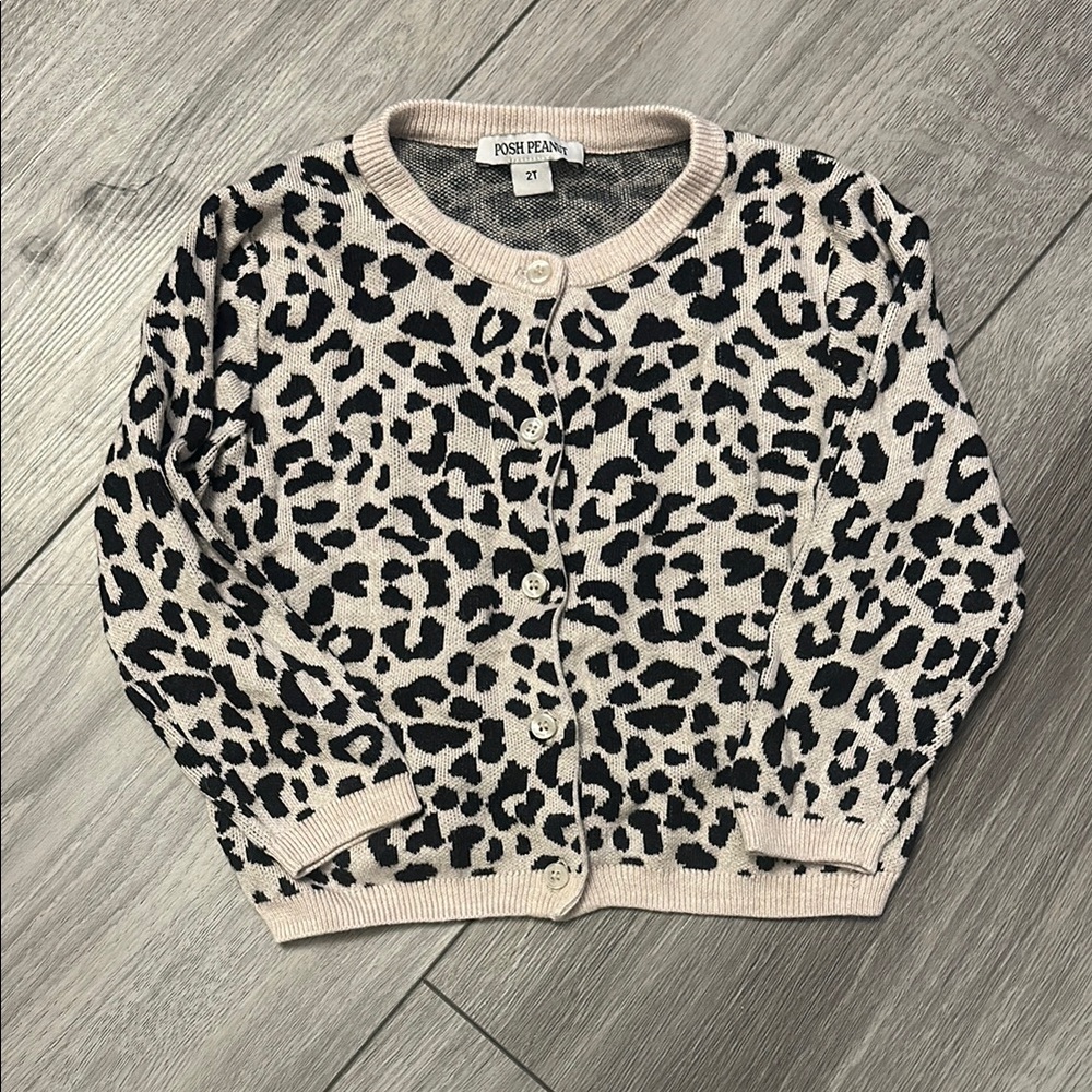 Posh Peanut Leopard Print Sweater - Black and Tan